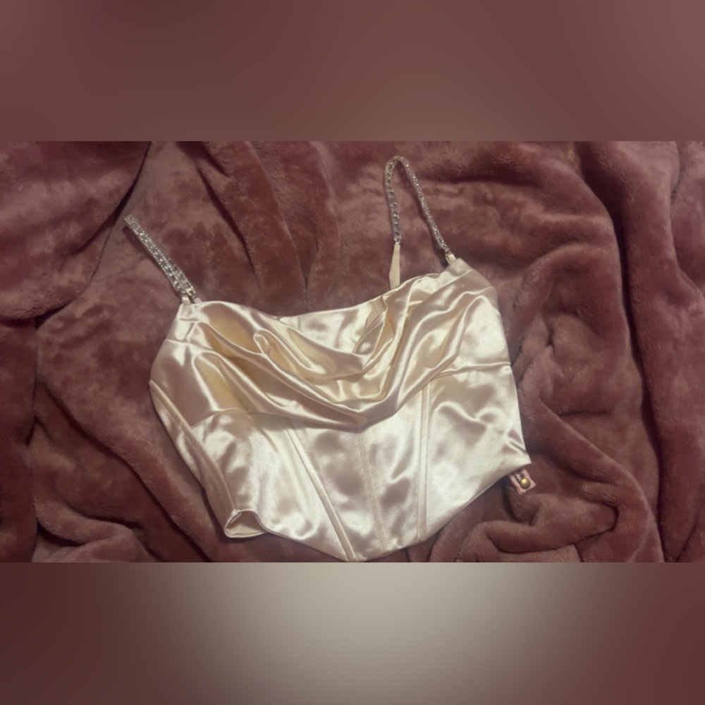 Oh polly satin jewel strap top